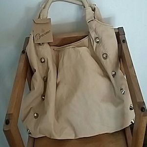 SOLD 8/10/18!!Braciano nude vegan leather hobo bag